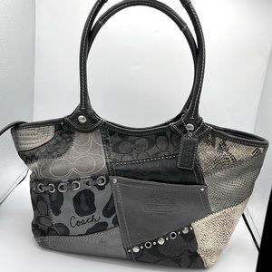 COACH 12899 BLEEKER CANVAS PATCHWORK SHOULDER BAG